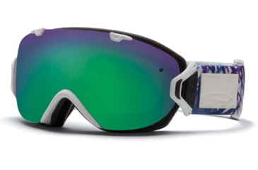 Image of Smith Optics I/OS Snow Goggles - White Tide Frame w/ Green Sol X and Red Sensor Lens IS7NXWE13