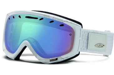 Image of Smith Optics Phase Snow Goggles - White Danger Frame w/ Blue Sensor Lens PZ6ZWD13