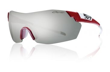 Image of Smith Optics Pivlock V2 Max Sunglasses - Caldera Red Frame w/ Super Platinum/Ignitor/Clear Lens VWMPCSPTRD