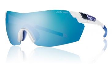 Image of Smith Optics Pivlock V2 Max Sunglasses - Matte Clear Frame w/ Blue Mirror/Photo Ignitor/Clear Lens VWMNXUGMCL