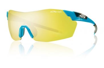Image of Smith Optics Pivlock V2 Max Sunglasses - Pacific Blue Frame w/ Yellow Mirror/Ignitor/Clear Lens VWMPCYLMPBL