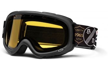 Image of Smith Optics Snow Gambler MX Goggles - Black One Percenter Frame w/ Yellow Dual Airflow Anti-Fog Lens GS3AKPSM11