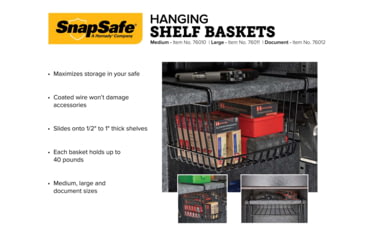 Image of Snapsafe, A Hornady Company Hanging Shelf Basket, Large, Black, NSN N, 76011