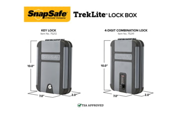 Image of Snapsafe, A Hornady Company Lock Box With Tsa Combination Lock XL Gun Safe, Polycarbonate, Black, NSN N, 75241