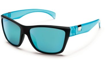 Image of Suncloud Polarized Optics Speedtrap Sunglasses - Matte Black Teal Frame and Teal Mirror Polarized Polycarbonate Lens S-SPPPTLMBT