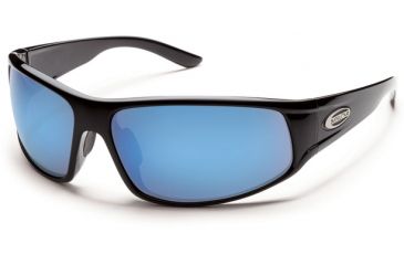 Image of Suncloud Polarized Optics Warrant Sunglasses - Black Frame and Blue Mirror Polarized Polycarbonate Lens S-WAPPUMBK