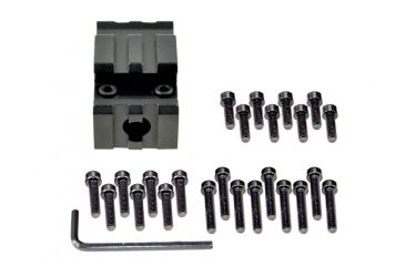 Image of Sniper 2 Slot Riser Barrel Mount w/ Laser / Flashlight Mount, Black, Clamping Range: Diameter .51 in - .78 in MBR02