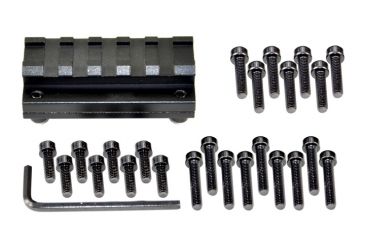 Image of Sniper 5 Slot Tactical Rail Barrel Mount for 0.51 in - 0.78 in, Picatinny / Weaver Rail, Black MBR5S