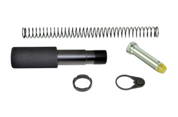 Image of Sniper AR-15 Pistol Buffer Tube Kit, 7.3in Foam-Covered Buffer Tube, Castle Nut, Receiver End Plate, Recoil Spring, Recoil Buffer, Black/Silver AS5P05