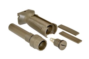 Image of Sniper Fixed Position Foregrip Grip w/ Storage, Molded Finger Grooves, Removable Side Plates, Polymer, Tan GP04-T