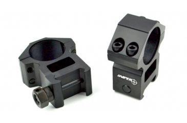 Image of Sniper High Profile Rifle Scope Rings For Picatinny/Weaver Rail System, Black, 1 in Diameter PT-25H4