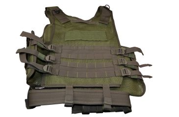 Image of Sniper Tactical Multi Function Molle Plate Vest w/ Carrier for Bullet Clips, Bullets w/ Pouch, Green, Fully Adjustable Length / Girth ASVT01-OD