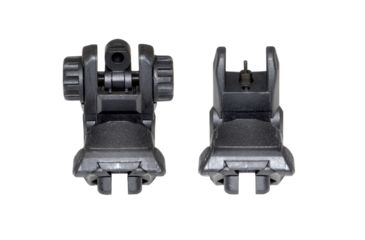 Image of Sniper Tactical Smart Front And Rear Flip Up, Push Down, Polymer, Receiver Height, End Black, BUIS, Black MFLRS04