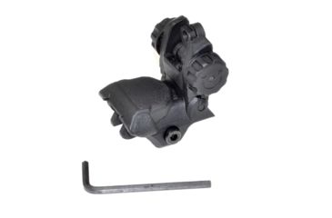 Image of Sniper Tactical Smart Rear Flip Up, Push Down, Dual Aperture, Polymer, Black MFLRS05
