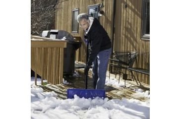 Image of Snow Joe Edge 2-In-1 24-Inch Poly Blade Snow Pusher and Ice Chopper, Blue SJEG24