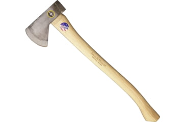 Image of Snow &amp; Nealley Hudson Bay Camping 23in Axe with American Hickory Handle, 23in Overall, 6 3/4in Carbon Steel Axe Head With 3 3/4in Cutting Edge, American Hickory Handle, Leather Blade Guard, 012S