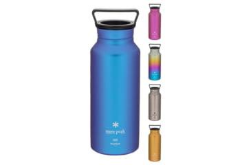 Image of Snow Peak Ti Aurora Bottle, Blue, Pink, Rainbow, Titanium, Yellow