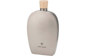 Image of Snow Peak Titanium Flask, Wooden Cap, 8.4 oz, Titanium, TW-115