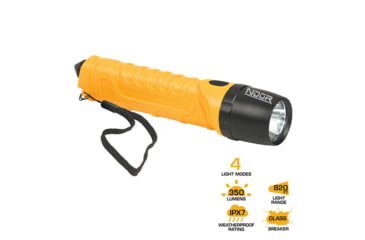 Image of SnugPak Ndur Emergency Led Flashlight w/Glass Breaker, Yellow/Black, 51700