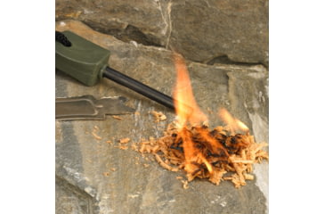 Image of SnugPak Ndur-Fire Steel &amp; Strike, Olive, Small, 21315