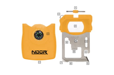 Image of SnugPak Ndur Survival Tool w/Compass, Orange, 72010