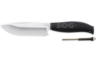 Image of SOG Aura Camping Knife w/ SE 6in. Steel Blade and Nylon Sheath, Satin Polish Finish, Black AU01N-CP