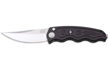 Image of SOG Auto Knife w/ SE Fold 3.5in. Steel Blade and Alum. Handle, Satin Finish, Black ST-01