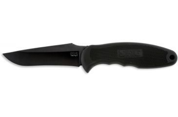 Image of SOG Field Pup II Knife w/ SE 4.75in. Steel Blade and Leather Sheath, BLK TiNi Finish, Black FP6L-CP