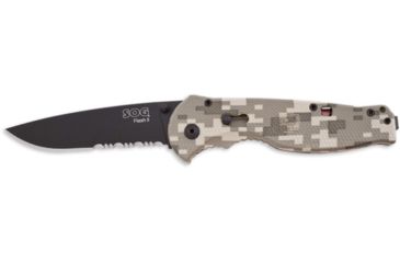 Image of SOG Flash II Knife w/ PS Fold 3.5in. Steel Blade and Digi Camo Handle, BLK Finish, Black DFSA98-CP