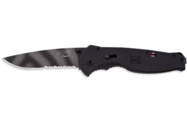 Image of SOG Flash II Knife w/ PS Fold 3.5in. Steel Blade and GRN Handle, TigerStripe BLK Finish, Black FSA5-CP