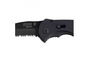 Image of SOG Flash Rescue Knife, Black TiNi - 3.5in Partially Serrated Blade TFSA6