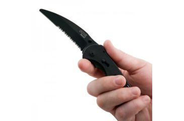 Image of SOG Flash Rescue Knife, Black TiNi - 3.5in Partially Serrated Blade TFSA6