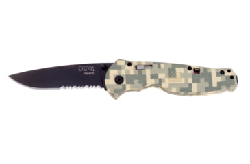 Image of SOG Knives DFSA-98 Flash II - Partially Serrated Black TiNi Digi Camo Handle Folding Knife
