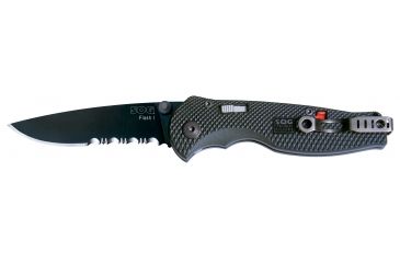 Image of SOG Knives TFSA-97 Flash I - Partially Serrated Black TiNi Folding Knife