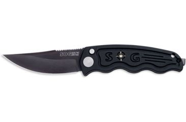 Image of SOG Mini Auto Knife w/ SE Fold 3in. Steel Blade and Alum. Handle, BLK Finish, Black ST-11