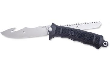 Image of SOG Revolver Hunter Knife w/ Straight and Double Tooth Saw 4.75in.and Nylon Sheath, Satin Finish, Black FX20N-CP