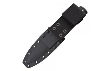 Image of SOG SEAL Pup Elite 9.5 inch Fixed Blade Knife, Partially Serated Edge, Clip Point, AUS-8, Hardcased Black TiNi Blade, Black Handle, Kydex Sheath, E37T-K