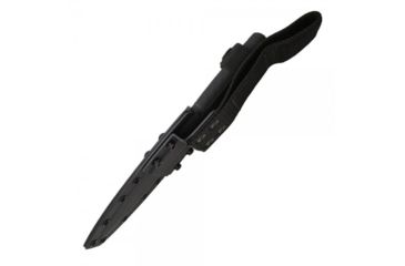 Image of SOG SEAL Pup Elite 9.5 inch Fixed Blade Knife, Partially Serated Edge, Clip Point, AUS-8, Hardcased Black TiNi Blade, Black Handle, Kydex Sheath, E37T-K