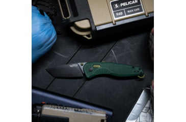 Image of SOG Specialty Knives &amp; Tools Aegis AT Folding Knives, 3.13in, Straight Edge, Cryo D2 Steel, Drop Point, Forest, GRN Handle, SOG-11-41-13-41