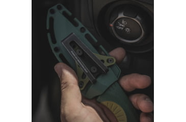 Image of SOG Specialty Knives &amp; Tools Aegis FX Fixed Blade Knives, 3.7in, Straight Edge, CRYO KRUPP 4116 Steel, Drop Point, Green, GRN / TPU Handle, Black, SOG-17-41-02-41