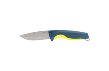 Image of SOG Specialty Knives &amp; Tools Aegis FX Fixed Blade Knives, 3.7in, Straight Edge, CRYO KRUPP 4116 Steel, Drop Point, Indigo/Acid Yellow, GRN / TPU Handle, Black, SOG-17-41-01-41