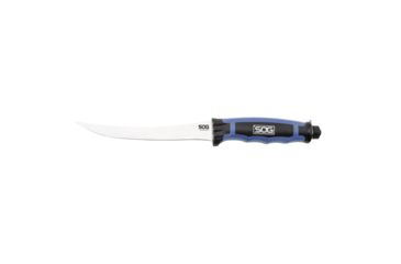 Image of SOG Specialty Knives &amp; Tools Bladelight Fillet Knive w/ Illumination 6in 8Cr13Mov Stainless Steel Blade, Black/ Blue Handle, BLT31K