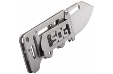 Image of SOG Specialty Knives &amp; Tools Cash Card Folding Knife, 2.75in, 8Cr13MoV Stainless Steel Blade, Clip Point, Silver, Stainless Steel Handle, Silver, SOG-EZ1-CP