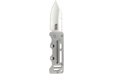 Image of SOG Specialty Knives &amp; Tools Cash Card Folding Knife, 2.75in, 8Cr13MoV Stainless Steel Blade, Clip Point, Silver, Stainless Steel Handle, Silver, SOG-EZ1-CP