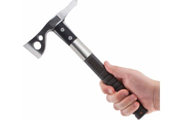 Image of SOG Specialty Knives &amp; Tools FastHawk Tactical Tomahawk Axe, 2in, 420 Stainless Blade, Black, Glass-Reinforced Nylon Handle, Polished Blade Finish, Silver, SOG-F06PN-CP
