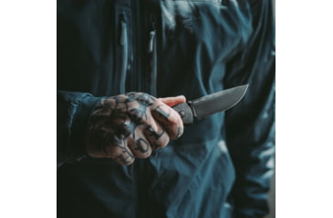 Image of SOG Specialty Knives &amp; Tools Flash At  Blackout Automatic Folding Knife, 3.38in, D2 Tool Steel, Drop Point Blade, Partially Serrated, Black Coated, Black GRN Handle, SOG-11-18-02-57