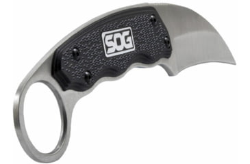 Image of SOG Specialty Knives & Tools Gambit Blade Knife, 2.58in, 7Cr17MoV Blade, Sheepsfoot, Black, Glass-Reinforced Nylon Handle, Silve, SOG-GB1001-CP