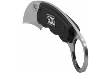 Image of SOG Specialty Knives & Tools Gambit Blade Knife, 2.58in, 7Cr17MoV Blade, Sheepsfoot, Black, Glass-Reinforced Nylon Handle, Silve, SOG-GB1001-CP