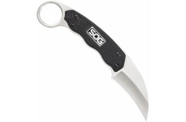 Image of SOG Specialty Knives & Tools Gambit Blade Knife, 2.58in, 7Cr17MoV Blade, Sheepsfoot, Black, Glass-Reinforced Nylon Handle, Silve, SOG-GB1001-CP