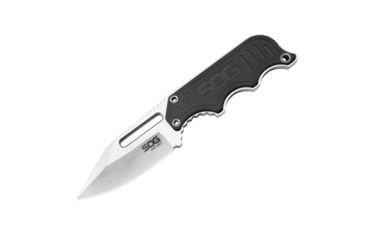 Image of SOG Specialty Knives &amp; Tools Instinct - 2.3in 5Cr15Mov Clip Point Steel Blade, Stainless Steel G10 Handle, Black/Silver, NB1012